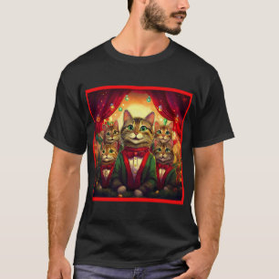 Tabby Cat Christmas Choir T-Shirt