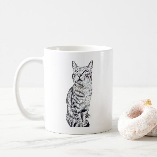 tabby cat coffee mug (With Donut)