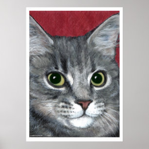 Tabby Cat ~ coloured pencil drawing Poster