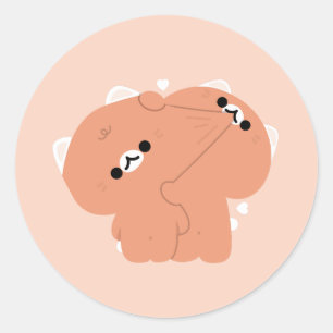 Tabby Cat Couple Classic Round Sticker