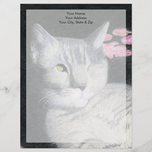 Tabby Cat Custom Letterhead (Front)