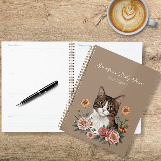 Tabby Cat Floral Planner (Creator Uploaded)