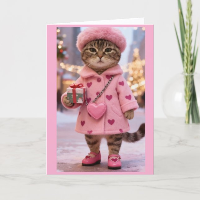 Tabby Cat Folded Greeting Card (Front)