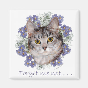 Tabby Cat Forget-Me-Not Magnet