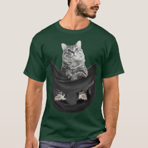 Tabby Cat In Pocket Kitty Funny Cats Lover T-Shirt