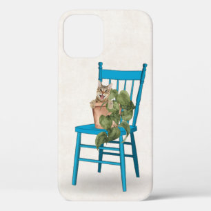 Tabby Cat in Potted Plant iPhone 12 Case