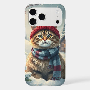 Tabby Cat in Preppy Winter Attire and Hat