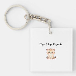 Tabby Cat Keychain – Cozy Cartoon Accessory for Ca