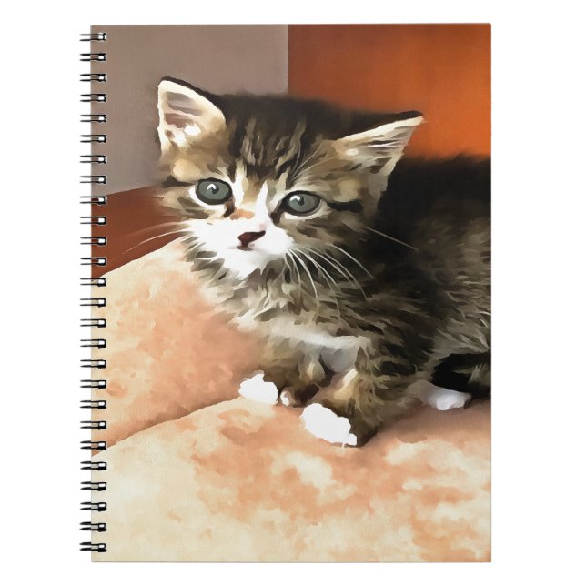 Tabby Cat Kitten Pet Portrait Notebook (Front)