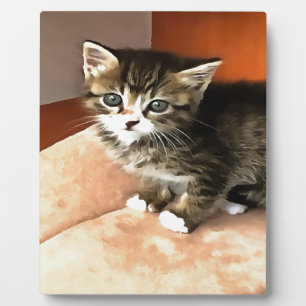 Tabby Cat Kitten Pet Portrait Plaque