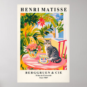 Tabby Cat Matisse Print Funny Espresso Art