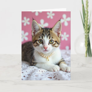 Tabby Cat Mothers Day Portrait Card