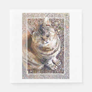 TABBY CAT NAPKIN