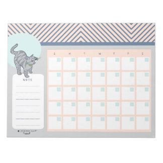 Tabby Cat Open Dated Desk Calendar Notepad