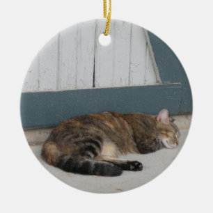 Tabby cat ornament
