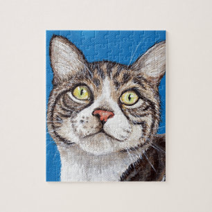 Tabby Cat Painting Jigsaw Puzzle