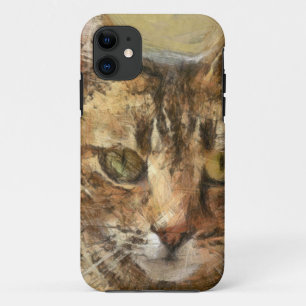 Tabby Cat Pencil Sketch iPhone 11 Case