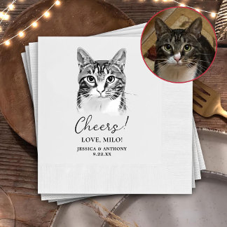Tabby Cat Personalised Cheers Napkins