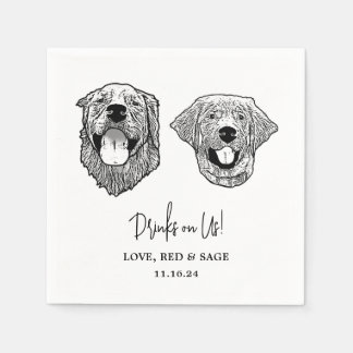 Tabby Cat Personalised Drinks on Me Napkins