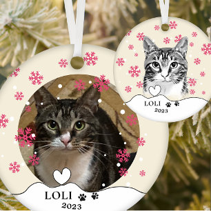 Tabby Cat Personalized Hand Drawing Ceramic Ornament