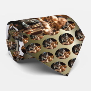 Tabby Cat Playing Chess Tie