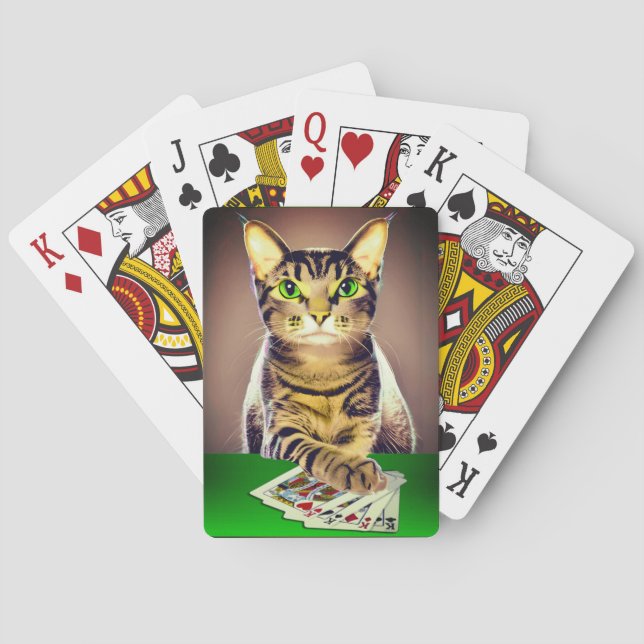 Tabby Cat Playing Poker Cards (Back)