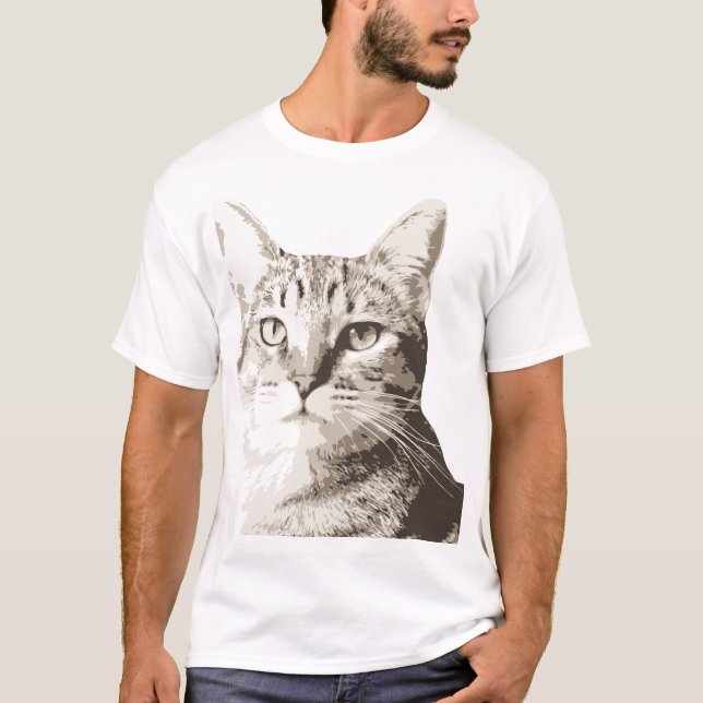 Tabby Cat Portrait T-Shirt (Front)