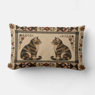 Tabby Cat Quilt Lumbar Cushion