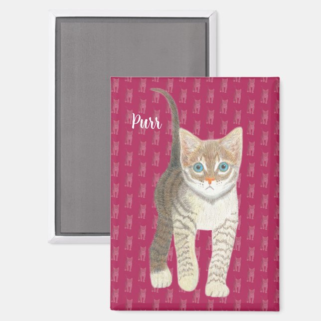 Tabby Cat Rectangular Magnet (Front/Back)