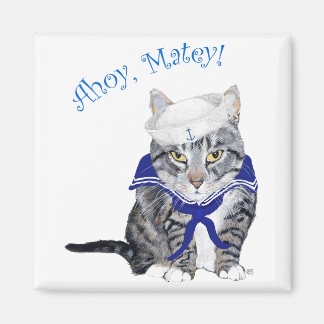 Tabby Cat Sailor Magnet (Front)