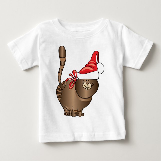 tabby cat santa baby T-Shirt (Front)
