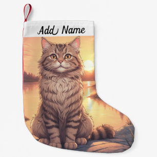Tabby Cat Small Christmas Stocking