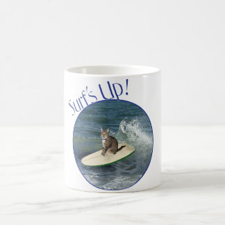 Tabby Cat Surf's Up! Coffee Mug