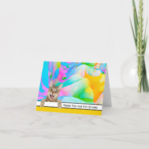 Tabby Cat Thank You for Pet Sitting Card