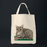 Tabby Cat Tote Bag<br><div class="desc">A fine looking feline on a great grocery bag!</div>