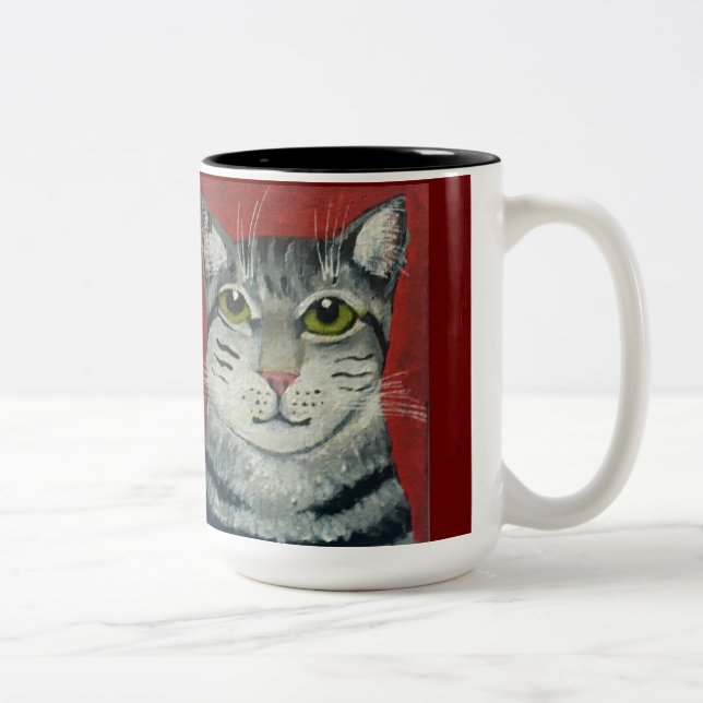 Tabby Cat Two-Tone Coffee Mug (Right)