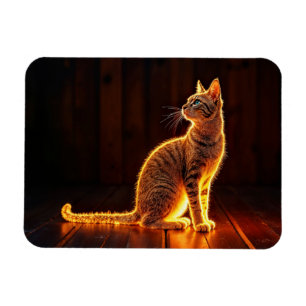 Tabby cat warm lighting animal glowing aura magnet