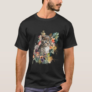 Tabby Cat Watercolor Cute Kitten Cat T-Shirt