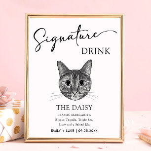 Tabby Cat Wedding Signature Drink Sign