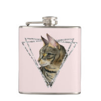 Tabby Cat with Silver Geometric Glitter