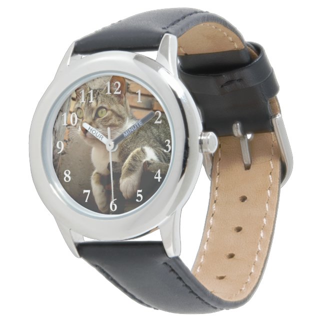 Tabby Cat Wrist Watch (Angled)
