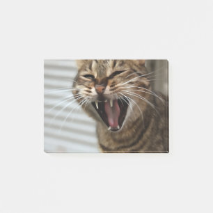 Tabby Cat Yawning Artistic Portrait Post-it Notes