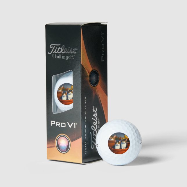 Tabby Cats In Plant Pots, Titleist Golf Balls (Packaging)