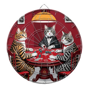 Tabby Cats Playing Poker Dartboard