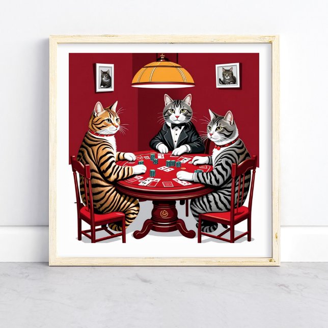 Tabby Cats Playing Poker Poster (Creator Uploaded)