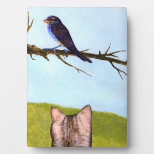 Tabby Cats Talk to Birds Plaque