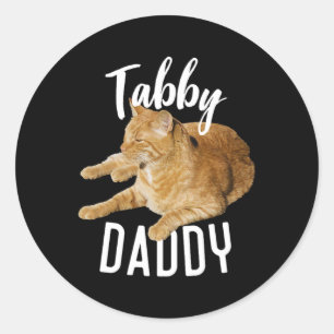 Tabby Daddy Organe Cat Cat Lovers  Classic Round Sticker