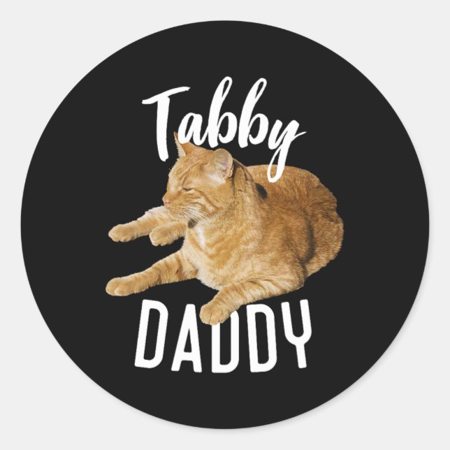 Tabby Daddy Organe Cat Cat Lovers  Classic Round Sticker (Front)