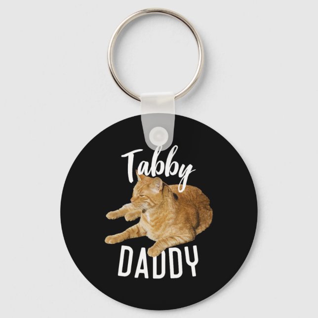 Tabby Daddy Organe Cat Cat Lovers  Key Ring (Front)
