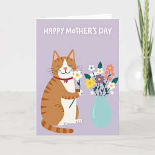 Tabby Floral Mothers Day Card